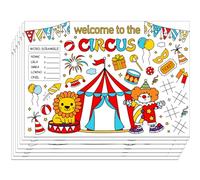 WEBEEDY Circo Carnevale Set di carta con tovagliette da colorare, 30 pezzi, per feste di compleanno, per casa, cucina e decorazioni natalizie, 40 x 28 cm