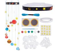 WEBEEDY Kit completo per progetti solari 3D, kit completo fai da te, con pennello per pigmento per palline di schiuma, crea il tuo sistema solare per la festa spaziale di compleanno