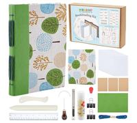 WEBEEDY Kit di rilegatura a lungo punto, completo di creazione di libri, diario di scrittura, kit di avvio di rilegatura note di lavoro, agenda personale, 15 x 21 cm (A5)