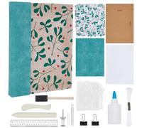WEBEEDY Kit di rilegatura per principianti fai da te Deluxe Flower Journal Book binding Tools Materiali e guida per lezioni Kit completo di forniture per rilegatura con filo, aghi da cucito, carta e