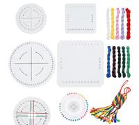 WEBEEDY Kumihimo - Set di dischi quadrati e rotondi per perline fai da te, con cornice intrecciata in 10 colori, per il fai da te