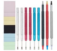 WEBEEDY Set di 19 pezzi di riparazione orologi con pressa per orologi, pulsanti minuti e lancetta dei secondi, strumento di rimozione panno per la pulizia degli orologi, strumento di regolazione