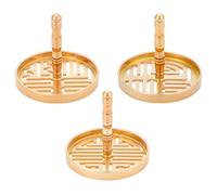 WEBEEDY Set di 3 stampi per incenso, in ottone, per affumicatura, per ceneri dorati, per bruciatore a polvere, con segni cinesi, coni di incenso, accessori profumati fai da te