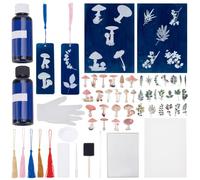 WEBEEDY Set di 30 fogli di carta da stampa cianotipia, con 10 segnalibri, per cianotipia, felce naturale, carta solare altamente sensibile, per adulti, progetti fai da te