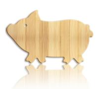 WEBEEDY Tagliere in legno di bambù a forma di maiale carino tagliere e salumi con foro per appendere piccolo tagliere in legno per la decorazione della cucina, 25 x 40 x 1,5 cm