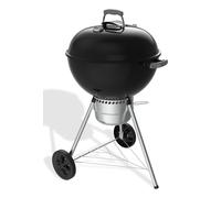 Weber Original Kettle Premium Barbecue a Carbone/griglia 57 cm, Coperchio e braciere smaltati in Porcellana, Sistema One-Touch, termometro, treppiede con Ruote, Nero