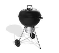 Weber Original Kettle Premium Barbecue a Carbone/griglia 57 cm, Coperchio e braciere smaltati in Porcellana, Sistema One-Touch, termometro, treppiede con Ruote, Nero