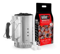 WEBER Ciminiera di Accensione per Barbecue con 2 kg di bricchette e 6 accendifuoco - 17631