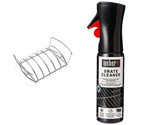 Weber 6469 Original Rib And Roast Holder & 17875 - detergente per Griglie, Nero
