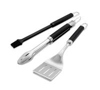 Weber 6772 Precision - Set di utensili per grigliare, 3 pezzi, nero/argento