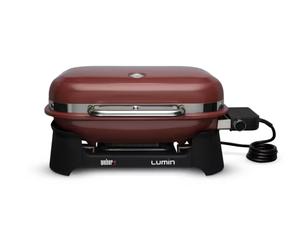 Weber 92040953 Barbecue elettrico Lumin 2,2Kw, Temperatura Max 315°C Rosso Crem