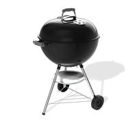 Weber Bar-B-Kettle Barbecue a Carbone (2026) / griglia 57 cm, Coperchio e braciere smaltati in Porcellana, termometro, raccogli-Cenere, treppiede con Ruote, Nero/Argento
