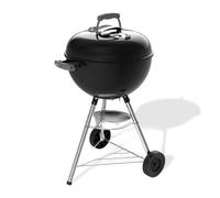 Weber Bar-B-Kettle Barbecue a Carbone (2026) / griglia 47 cm, Coperchio e braciere smaltati in Porcellana, termometro, raccogli-Cenere, treppiede con Ruote, Nero/Argento