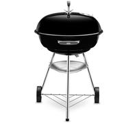 Weber Compact Kettle Barbecue a Carbone (2026) / griglia 57 cm, treppiede con Ruote, Design Resistente al Calore e alla ruggine, griglia cromata, Nero