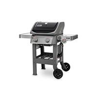 WEBER Barbecue Gas Griglia in Ghisa BBQ da Giardino Potenza 7.77 kW con Fornello Laterale Coperchio e Ruote - 44012129 - Spirit II E-220 GBS