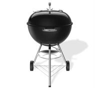 Weber Original Kettle Barbecue a Carbone/griglia 57 cm, Coperchio e braciere smaltati in Porcellana, Sistema One-Touch, termometro, treppiede con Ruote, Nero