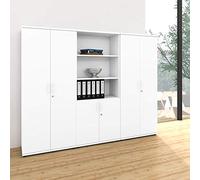 Weber Büro Profi pensile con Chiusura a Chiave Armadio da Ufficio Armadio a Due Ante Armadio Combinato 5 OH Bianco