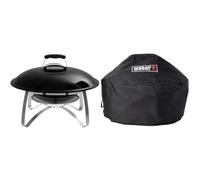 Weber Caminetto da Giardino, Nero, 2750 + Funda Premium para Chimenea, 7159