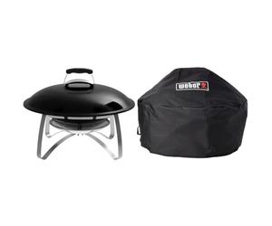 Weber Caminetto da Giardino, Nero, 2750 + Funda Premium para Chimenea, 7159