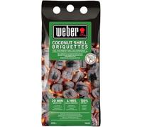 Weber Carbone per Barbecue da Gusci di Cocco (Sacco da 2kg), Potenti, per una Bruciatura Lunga e Costante, Ideale per una Lunga superficie di cotturata, 100% Naturale (18450)