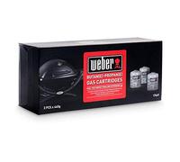 Weber Cartuccia a Gas (Confezione da 3) - monouso per Gas butano/propano, Ideale Q 100/1000, Go-Anywhere Gas, Traveler, Sumit Charcoal & Performer Serie, 3-4 Ore di Durata (17669)