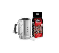 WEBER CIMINIERA DI ACCENSIONE + 2 KG BRICCHETTI