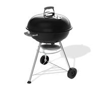 Weber Compact Kettle Barbecue a Carbone (2026) / griglia 57 cm, treppiede con Ruote, Design Resistente al Calore e alla ruggine, griglia cromata, Nero