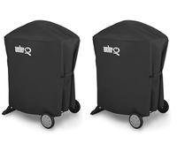 Weber Custodia Premium per Barbecue/per Barbecue Q 100/1000/200/2000 con Supporto, Tessuto Traspirante, Impermeabile e Anti-UV con Cintura di Fissaggio, Nero, Dimensioni 25,5 x 6,6 x 18,5 cm