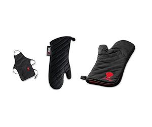 Weber Grembiule nero da chef Original & 6472 - Guantone per Barbecue