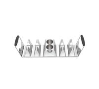 Weber Taco Rack può Contenere 6 Tacos con 2 pratici Bicchierini per Salse, con Manici in Silicone, Argento (3400845)
