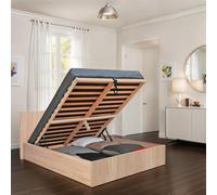 WEBER INDUSTRIES 035760 - Letto con Contenitore Madrid, con testiera e Rete a doghe in Legno, 140 x 190 cm, Legno, Chêne Blanchi, 140x190