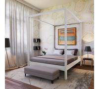 WEBER INDUSTRIES Letto matrimoniale a baldacchino Romance 140 x 190 / Bianco