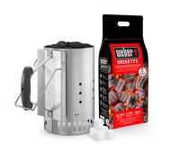 WEBER Ciminiera di Accensione per Barbecue con 2 kg di bricchette e 6 accendifuoco - 17631