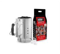 WEBER Ciminiera di Accensione per Barbecue con 2 kg di bricchette e 6 accendifuoco - 17631