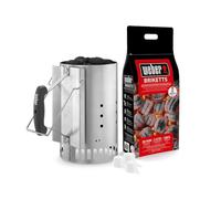 WEBER Ciminiera di Accensione per Barbecue con 2 kg di bricchette e 6 accendifuoco - 17631