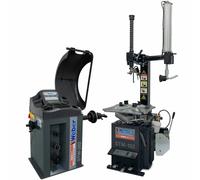 Weber Macchina per lo smontaggio dei pneumatici Profi con braccio ausiliario e set di macchine per l'equilibratura dei pneumatici