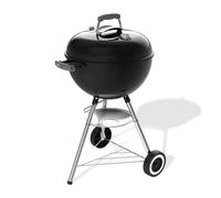 Weber Original Kettle Barbecue a Carbone/griglia 47 cm, Coperchio e braciere smaltati in Porcellana, Sistema One-Touch, termometro, treppiede con Ruote, Nero