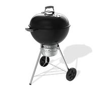 Weber Original Kettle Premium Barbecue a Carbone/griglia 57 cm, Coperchio e braciere smaltati in Porcellana, Sistema One-Touch, termometro, treppiede con Ruote, Nero