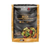 Weber Pellet in legno di faggio naturale, per barbecue a pellet, sapore terroso, nocciola, leggermente dolce, senza riempitivi, ideale per cottura bassa e lenta, sacco da 8 kg