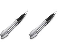 Weber Pinza per Grill Premium (43cm), in Acciaio Inox, con Manico Ergonomico e Pratico Sistema di Chiusura, Lavabile in Lavastoviglie, con Anello per Appendere - Nero/Argento (6610) (Confezione da 2)