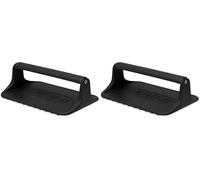 Weber Pressa per Hamburger per Piastra Grill, Ideale per Smashburger, in ghisa, con Design Ondulato - previene l'aderenza - Nero (6785) (Confezione da 2)