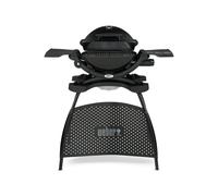 Weber Q1200 Barbecue a Gas con Supporto, Superficie di Cottura 43 x 32 cm, BBQ Portatile, 1 Bruciatore, Griglia in Ghisa Smaltata in 2 Pezzi, Termometro sul Coperchio, Nero (51010353)