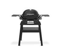 Weber Q 1200N Grill a gas con supporto compatto + tavolini, 1 bruciatore, accensione elettronica, griglia in ghisa smaltata in porcellana, con coperchio e termometro, nero (1501084)