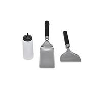 Weber Set Accessori per Piastra Grill, 3 Pezzi, Composto da Giraplati per Piastra, Raschiatore in Acciaio Inossidabile e Bottiglia Schiacciante. Perfetto per Tutte Le Planchas/Piastra Grill (6777)