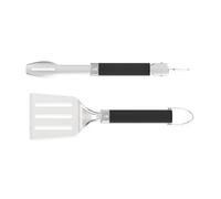 Weber Set Portatile di Utensili per Barbecue (2 Pezzi), Composto da Pinza e spatola, Lavabile in lavastoviglie - Argento/Nero (3400213)