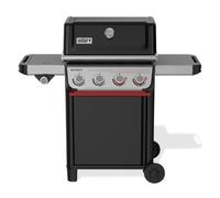 Weber Spirit E-435 Barbecue a gas con propano liquido per cucinare all'aperto, 4 fuochi e 1 bruciatore laterale, nero - Griglie in ghisa smaltata in porcellana, 2 bruciatori Boost, zona Sear