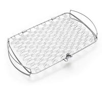 Weber Supporto per Pesce & Verdure / Cesto - Grande (46 x 28 cm), in acciaio inossidabile, per pesce e verdure delicate, facile da girare sulla sup. cottura, lavabile in lavastoviglie - Argento (6471)