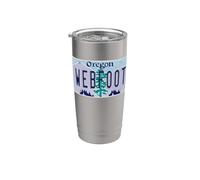 Webfoot State Oregon OR Souvenir Targa di quartiere Bicchiere termico in acciaio inox doppia parete