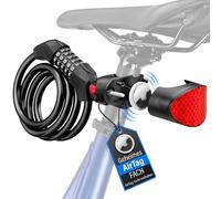 WebfoxTec® Lucchetto a combinazione per bicicletta con nascondiglio AirTag - Robusto lucchetto per bicicletta con codice numerico e supporto per GPS Tracker bicicletta - anche per Android Moto Tag -