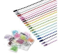 WeBirth Portachiavi con catena a sfera, 100 pezzi, colorato, 20 colori, 5 pezzi ciascuno in una comoda confezione divisa, nessun problema richiesto di ordinamento, ampia capacità, connettore incluso